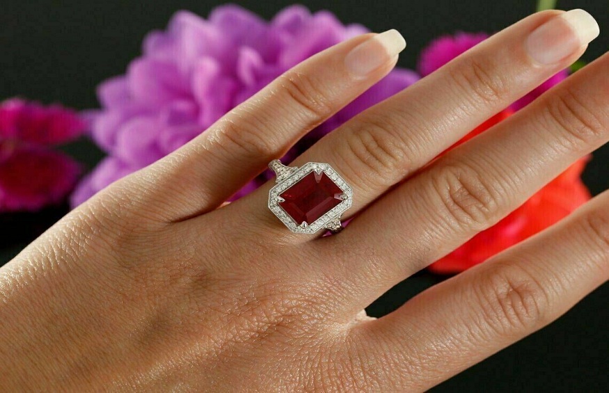 Red Gemstone Engagement Rings