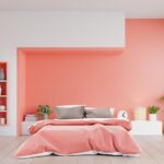 Rosy Red Two-Colour Combination For Bedroom Walls